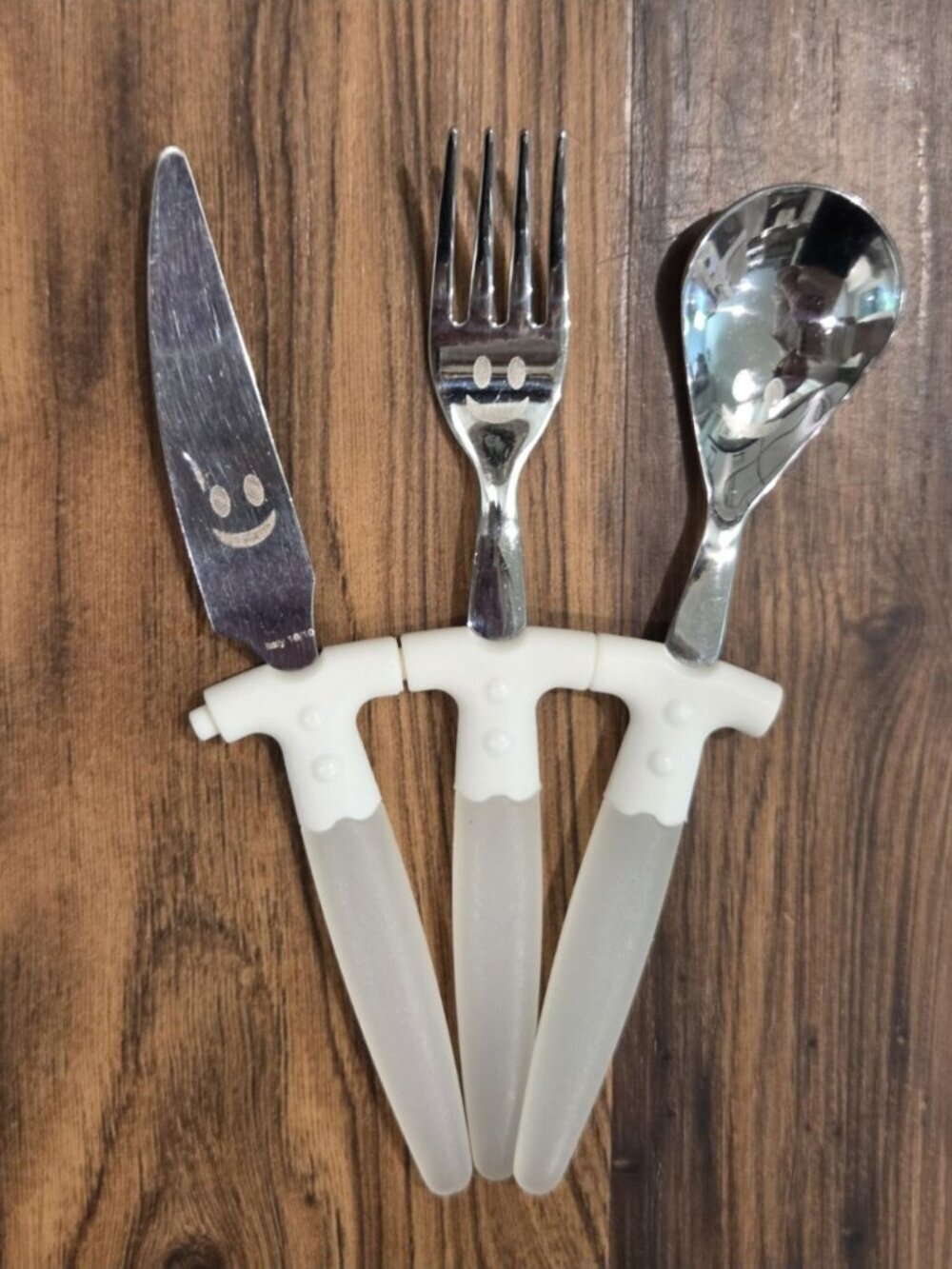 Vintage Italian 18/10 Stainless Steel Child’s Flatware Set – Smiley Face Design